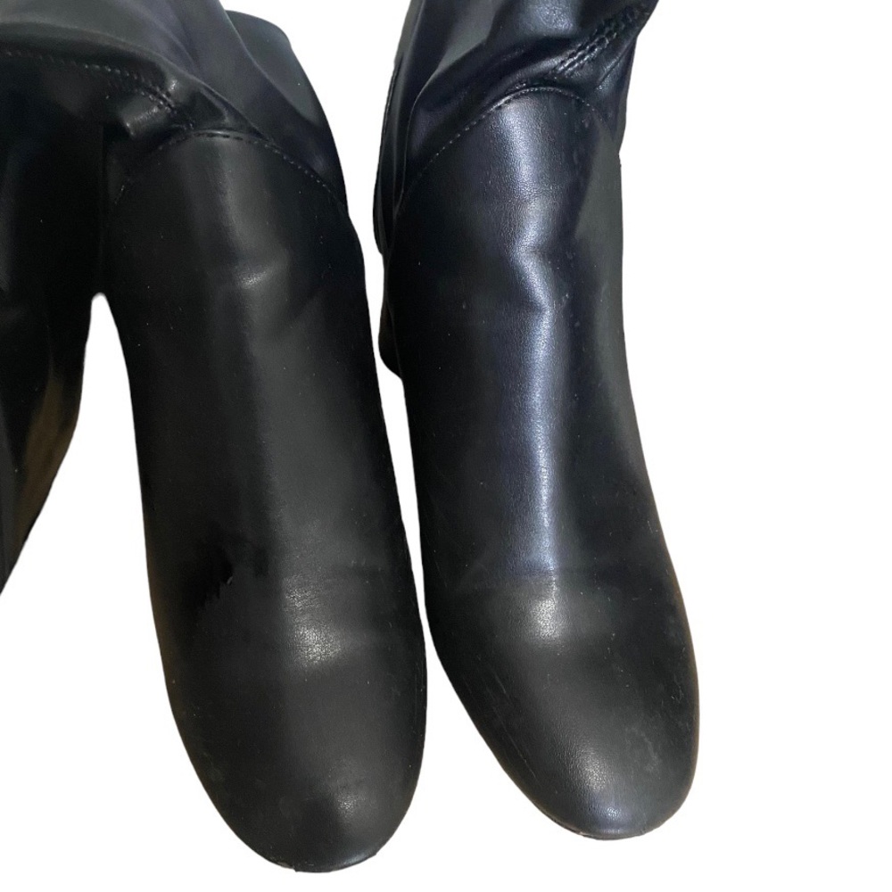 Zara Faux Leather Black Over the knee Boots Size 7.5 - Picture 2 of 7